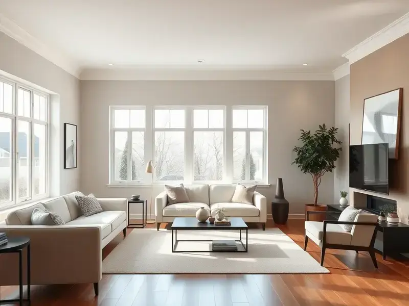 Professional interior painting results in modern living room