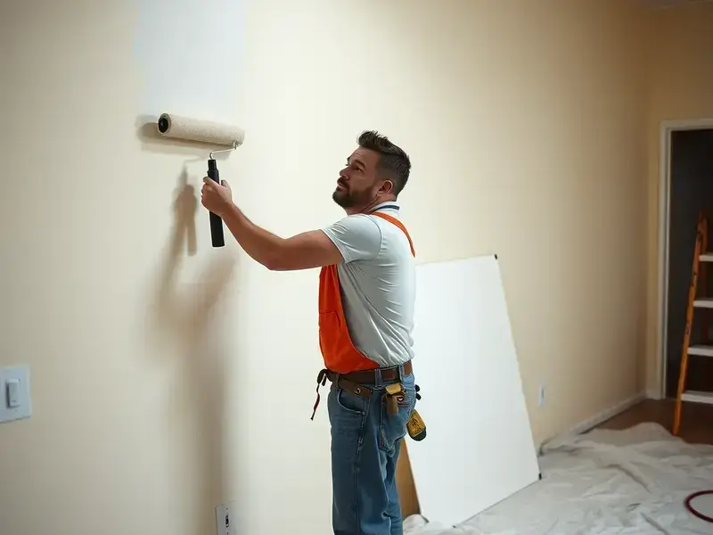 Professional interior painting in progress